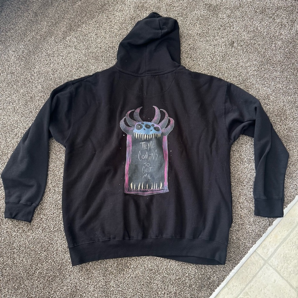 Black Hoodie with Graphic Design